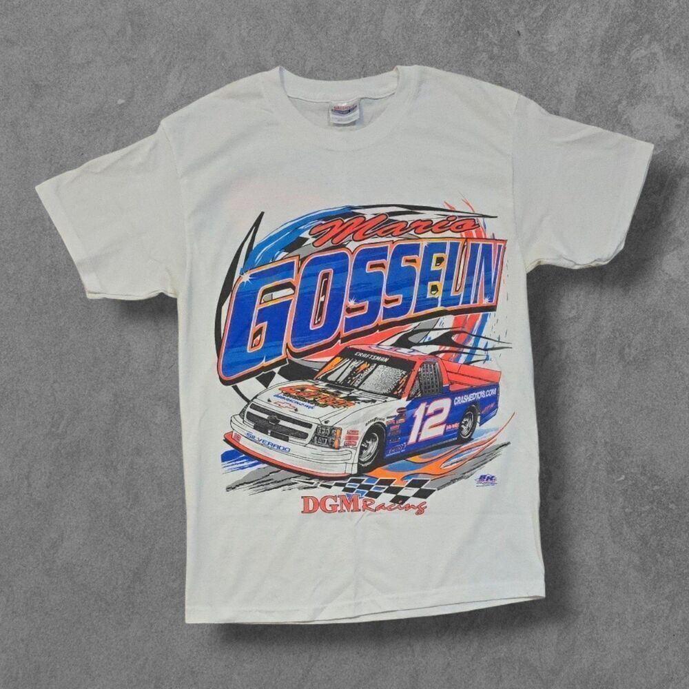 Vintage NASCAR Mario Gosselin DGM Racing All Over Print Shirt Small Rare